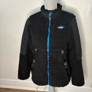 Levi's Kids Black Fleece Jacket with Blue Zipper, XL 13-15 yrs
